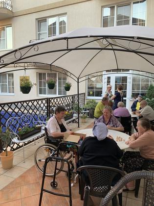 Внутренний дворик в пансионате